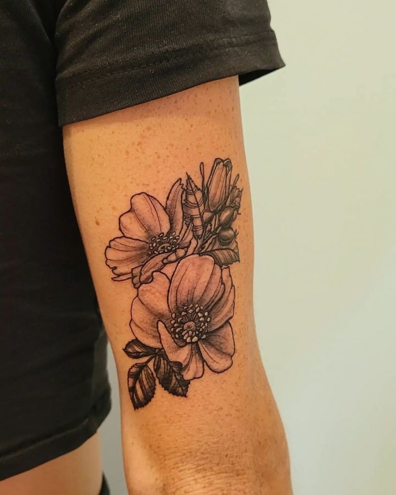 30 Unique Wild Rose Tattoos to Inspire You