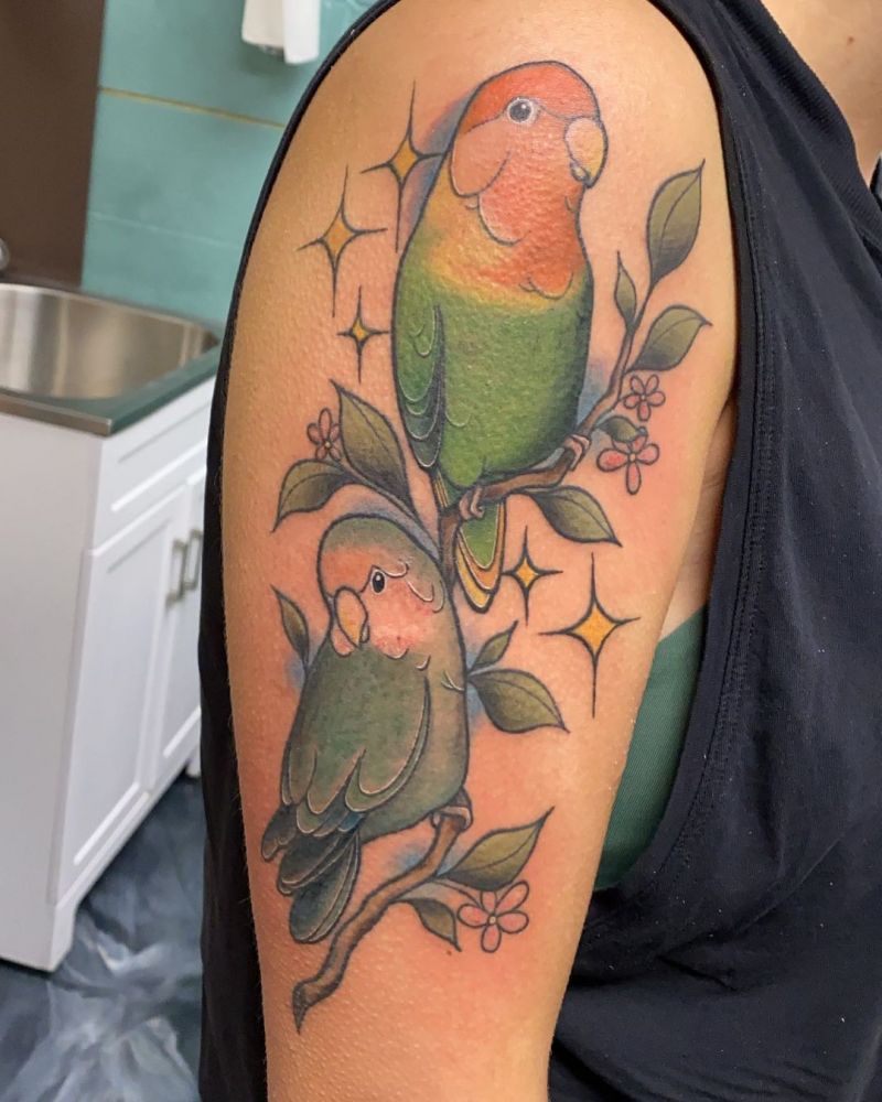 30 Pretty Lovebird Tattoos You Must Love