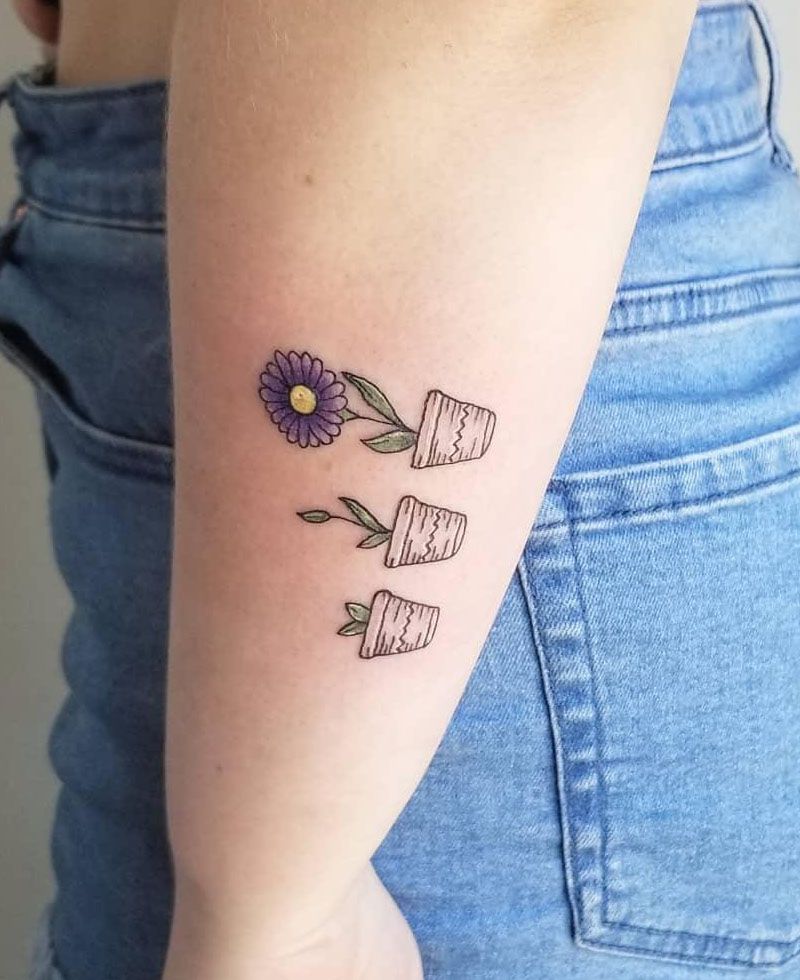 30 Unique Potted Plant Tattoos For Your Next Ink