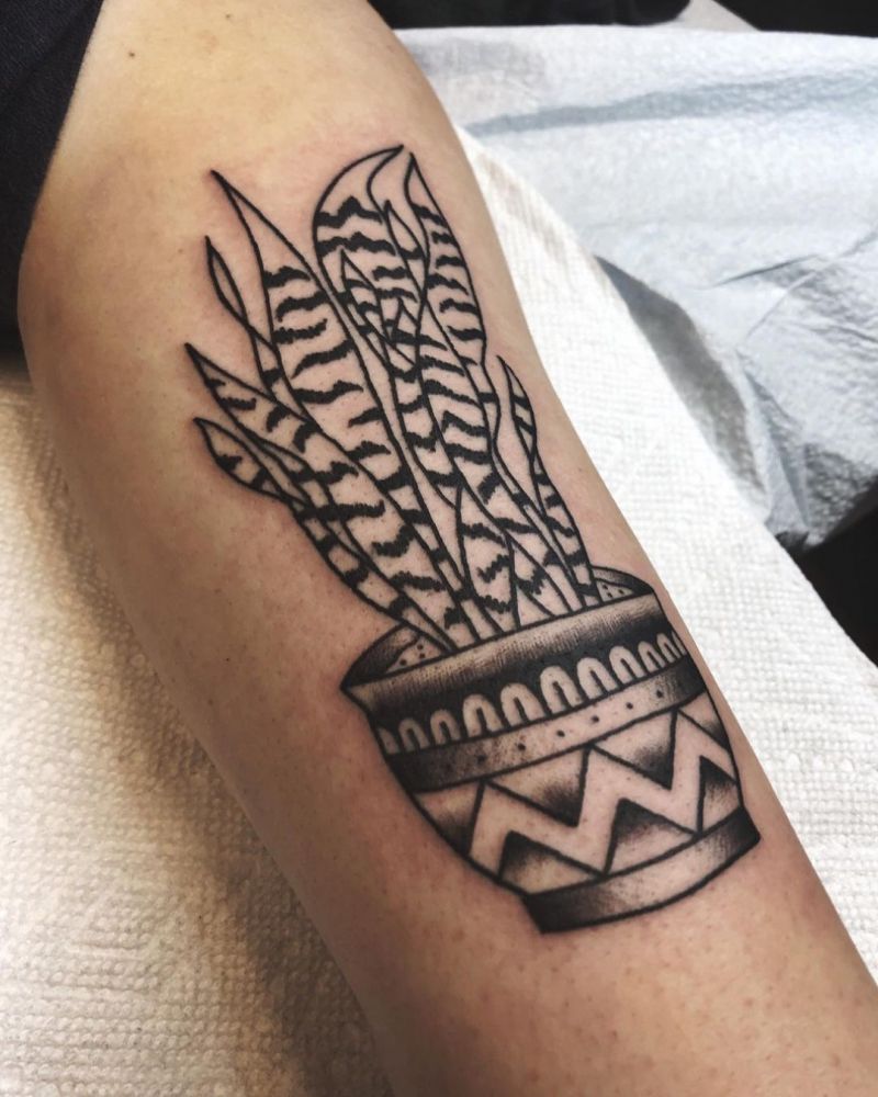 30 Unique Snake Plant Tattoos You Must Try