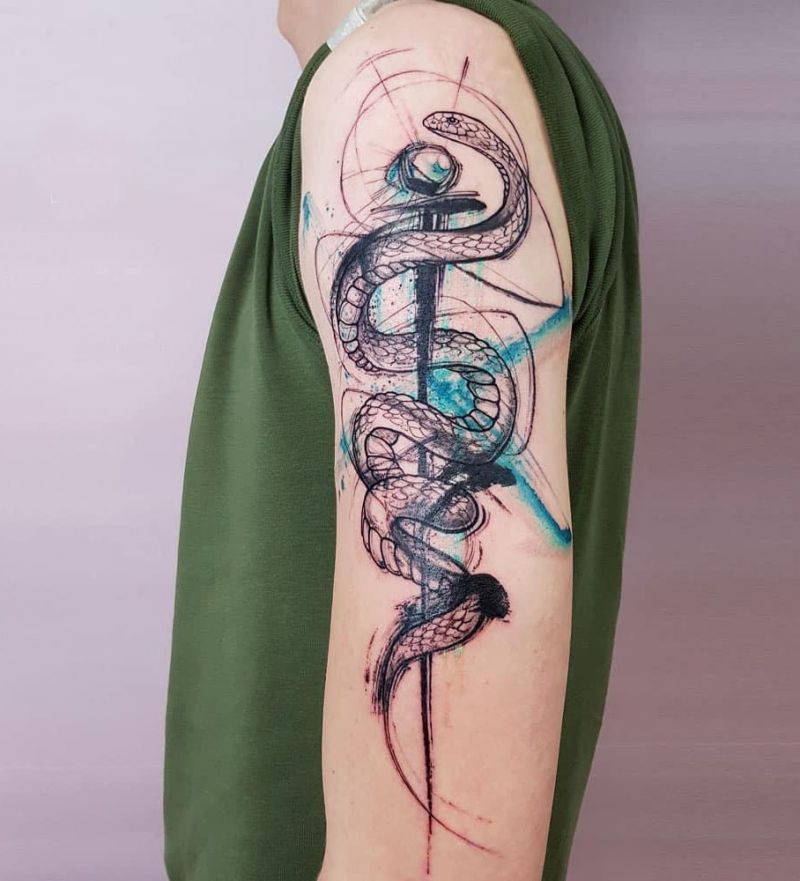 30 Unique Asclepius Tattoos You Must See