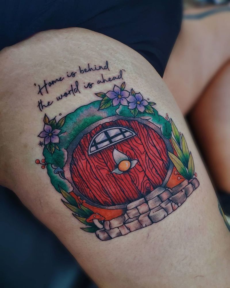 30 Unique Hobbit Door Tattoos You Can Copy