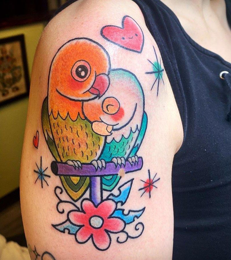 30 Pretty Lovebird Tattoos You Must Love