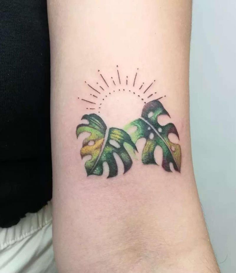 30 Unique Monstera Tattoos You Must Love