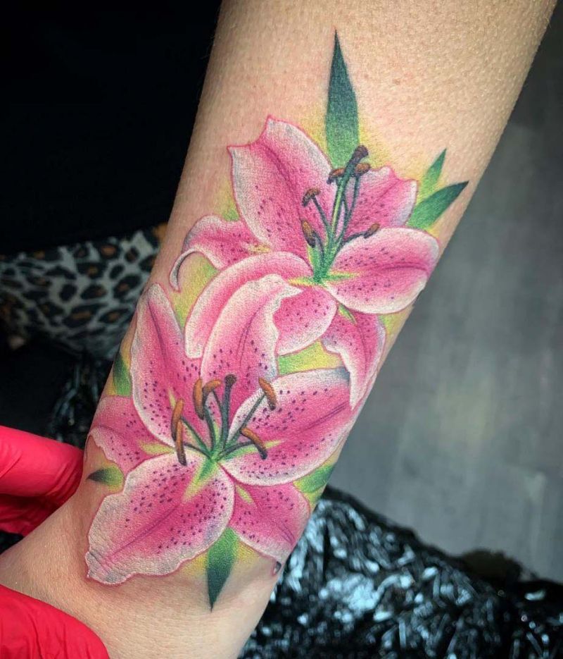 30 Elegant Stargazer Lily Tattoos You Will Love