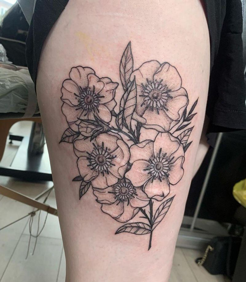 30 Unique Wild Rose Tattoos to Inspire You