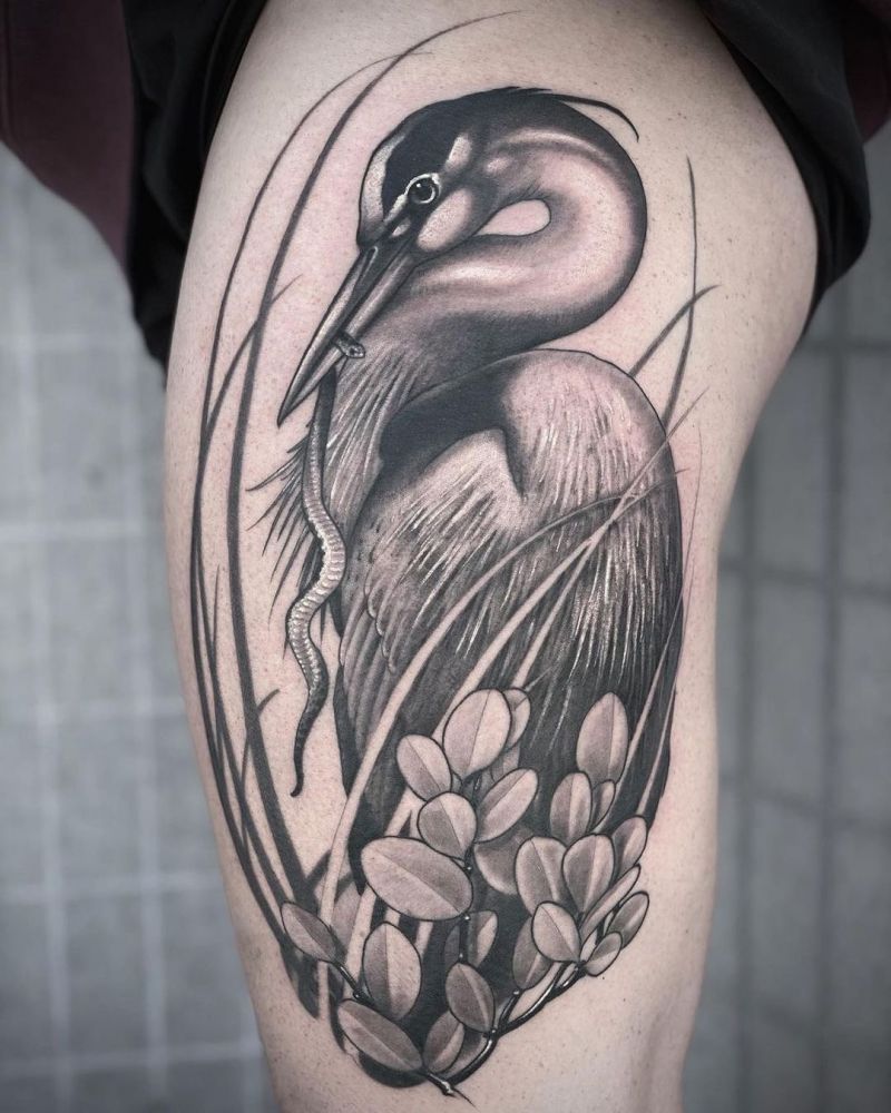 30 Pretty Blue Heron Tattoos You Must Love