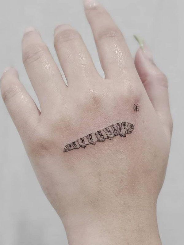 30 Pretty Caterpillar Tattoos You Will Love