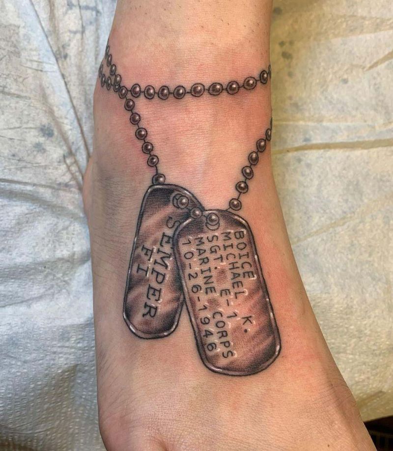 30 Unique Dog Tag Tattoos You Can Copy