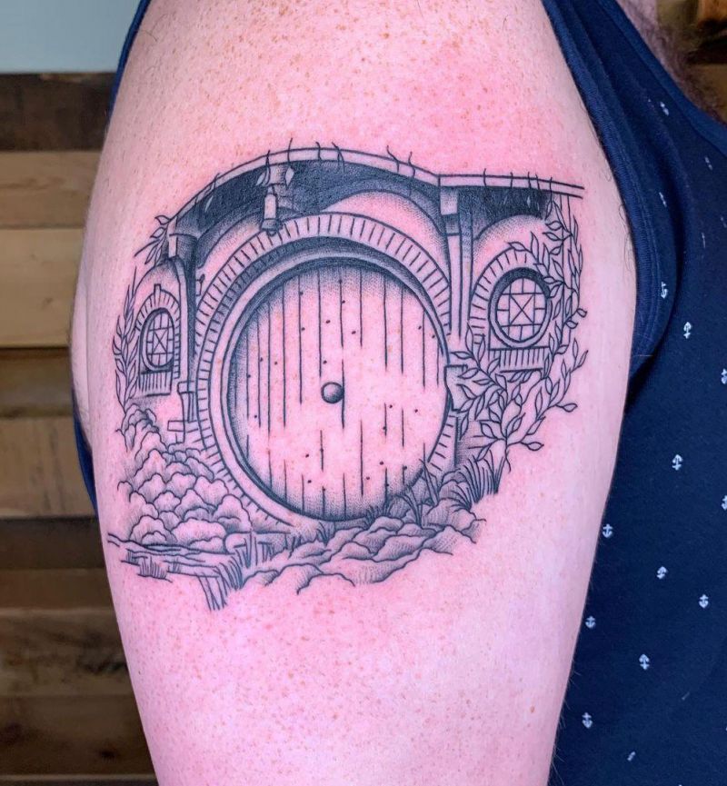 30 Unique Hobbit Door Tattoos You Can Copy