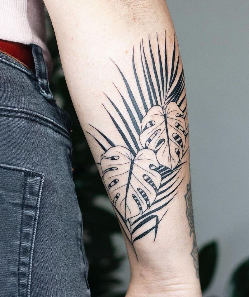 30 Unique Monstera Tattoos You Must Love