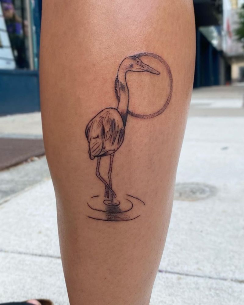 30 Pretty Blue Heron Tattoos You Must Love