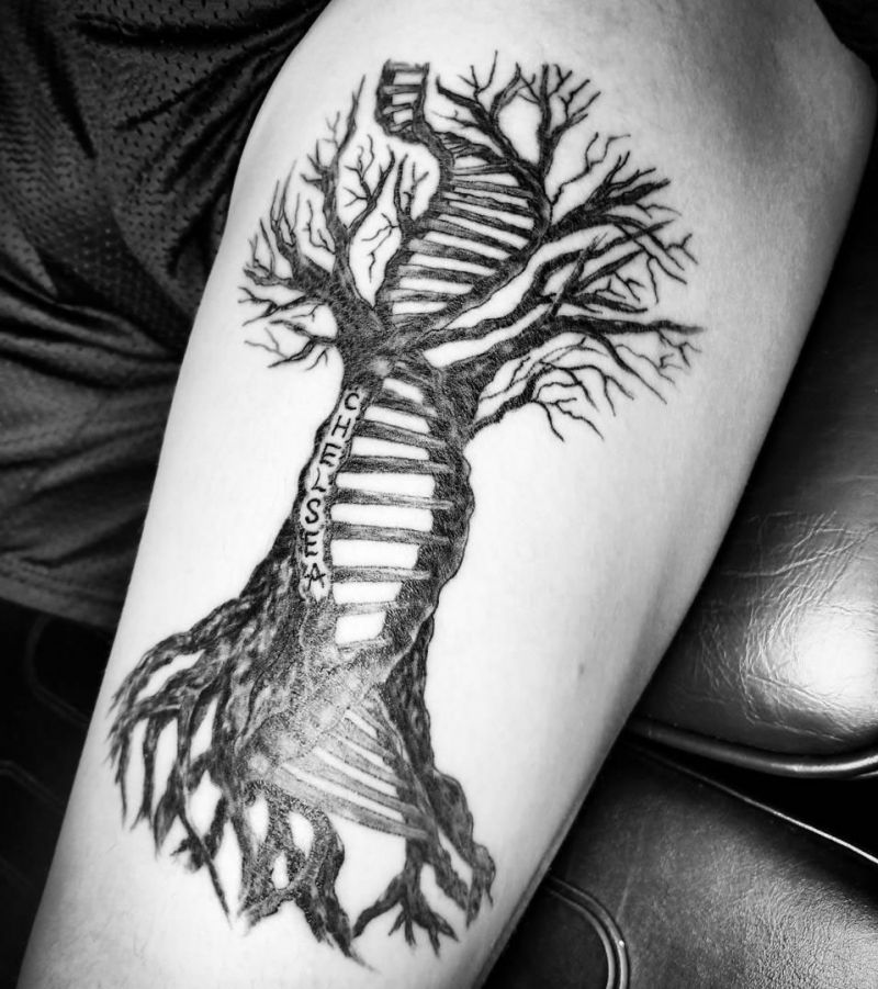 30 Unique DNA Tree Tattoos You Can Copy