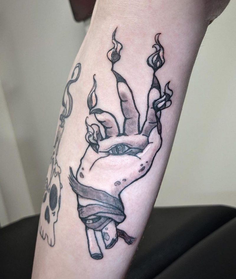 30 Unique Hand of Glory Tattoos to Inspire You