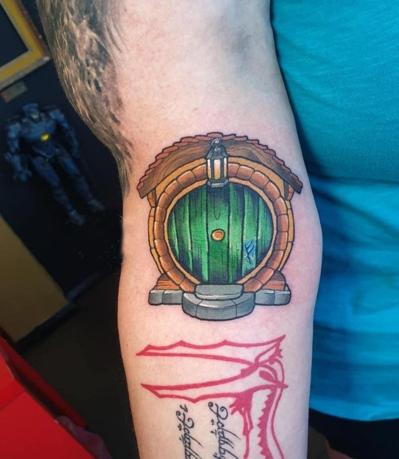 30 Unique Hobbit Door Tattoos You Can Copy