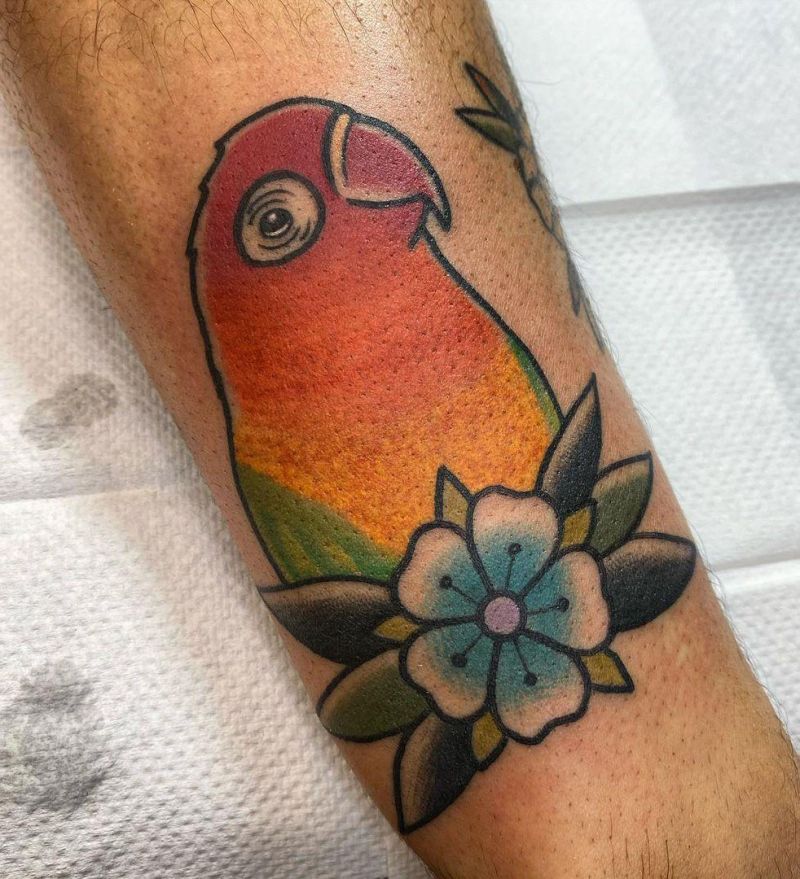 30 Pretty Lovebird Tattoos You Must Love
