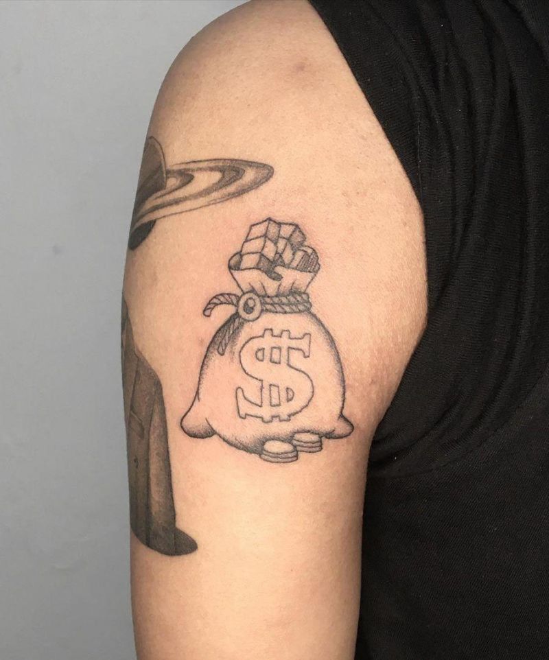 30 Unique Money Bag Tattoos to Inspire You