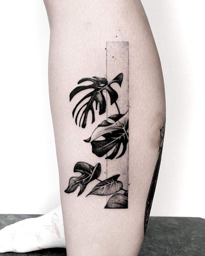 30 Unique Monstera Tattoos You Must Love