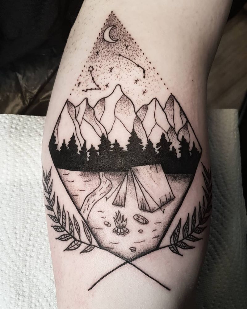 30 Pretty Tent Tattoos You Must Love