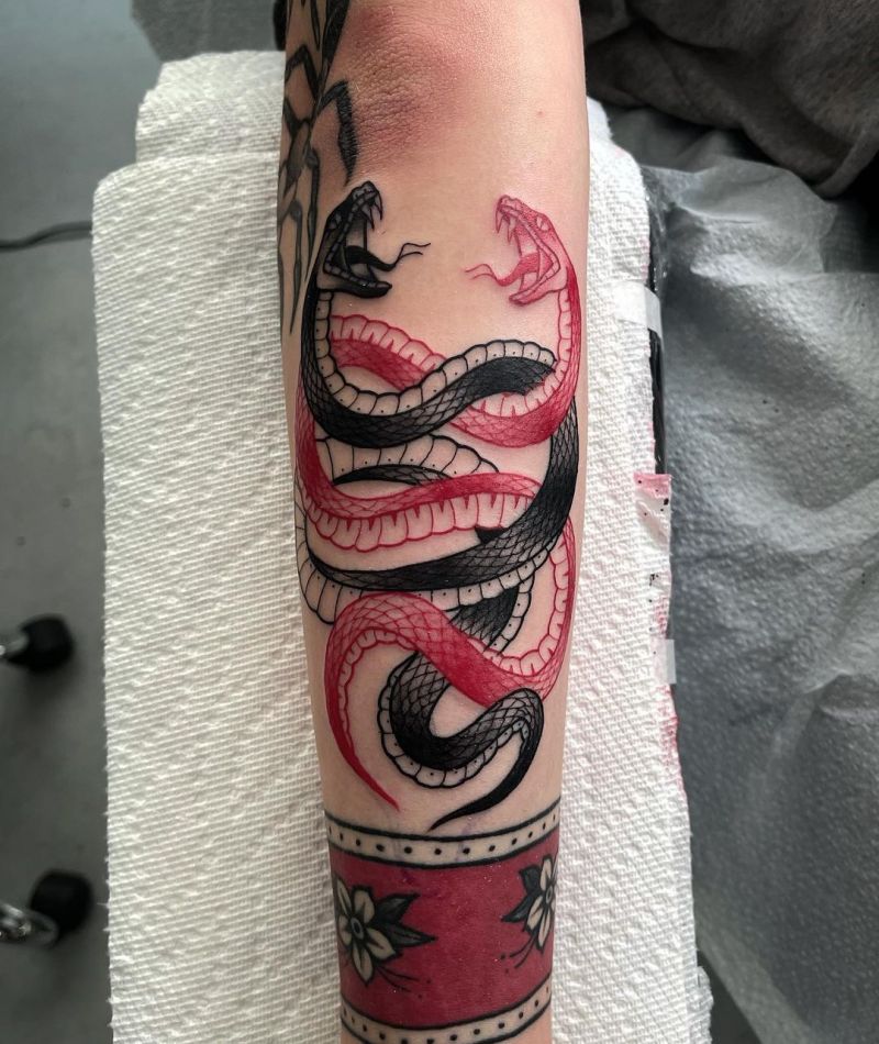 30 Cool Two Snakes Tattoos You Will Love