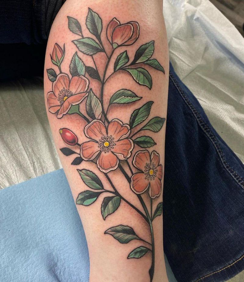 30 Unique Wild Rose Tattoos to Inspire You