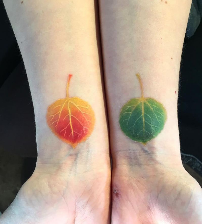 30 Perfect Aspen Leaf Tattoos Make You Attractive