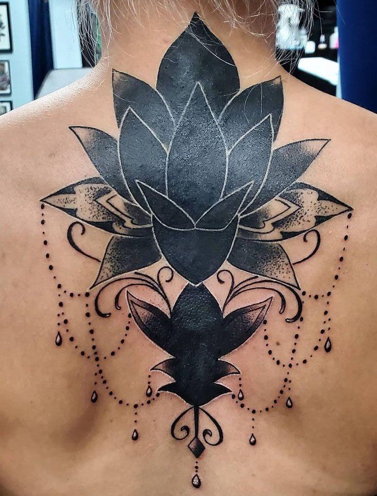 30 Unique Black Lotus Tattoos You Must Love