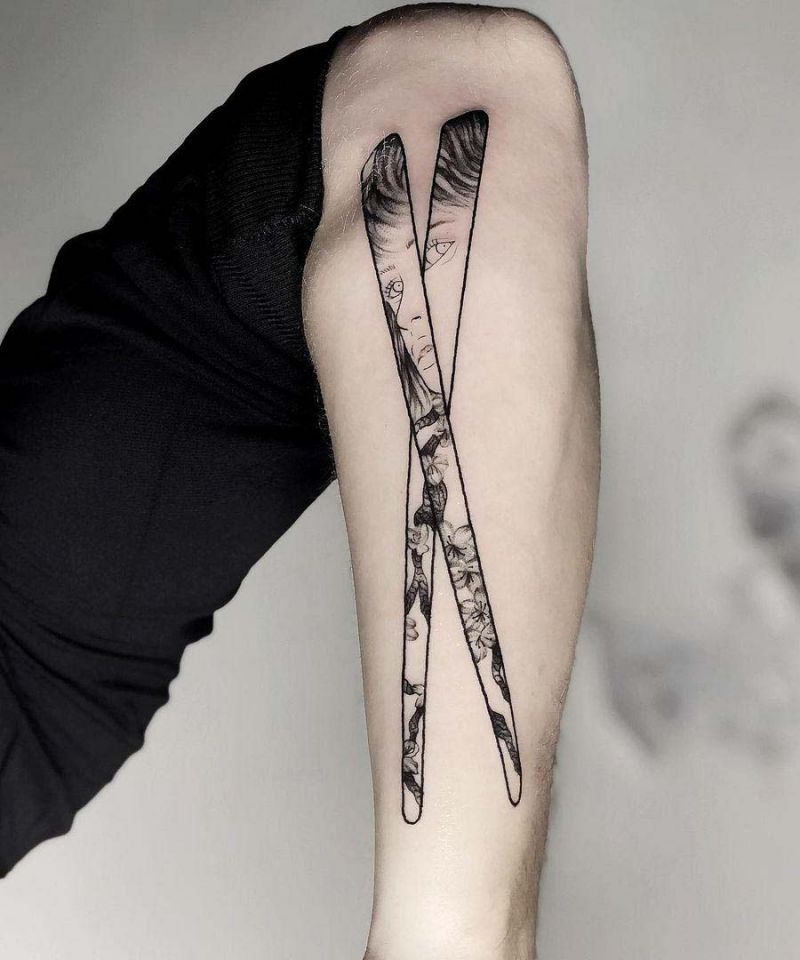 30 Unique Chopstick Tattoos You Must See