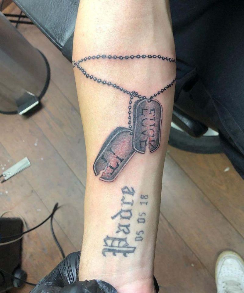 30 Unique Dog Tag Tattoos You Can Copy