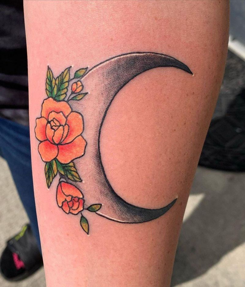 30 Pretty Moon Flower Tattoos You Will Love