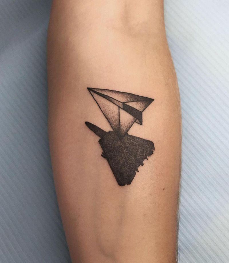 30 Unique Paper Plane Tattoos You Can Copy