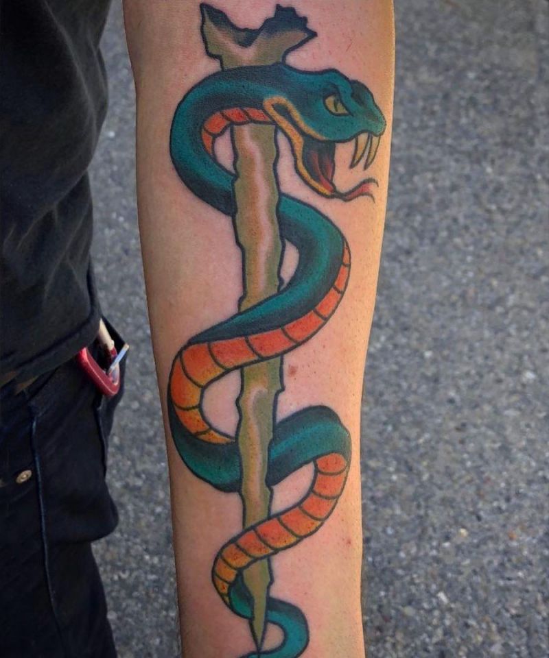 30 Unique Asclepius Tattoos You Must See