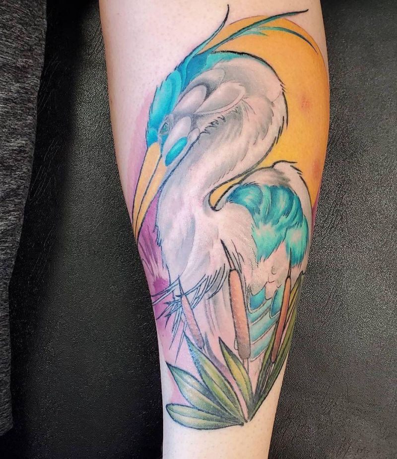 30 Pretty Blue Heron Tattoos You Must Love