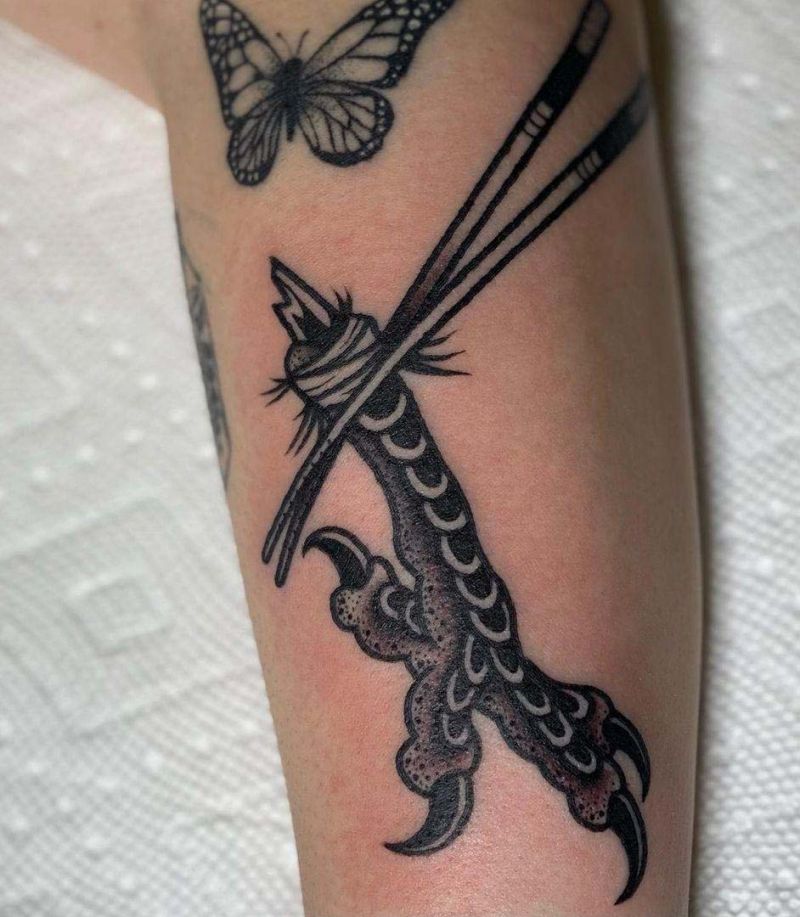 30 Unique Chopstick Tattoos You Must See