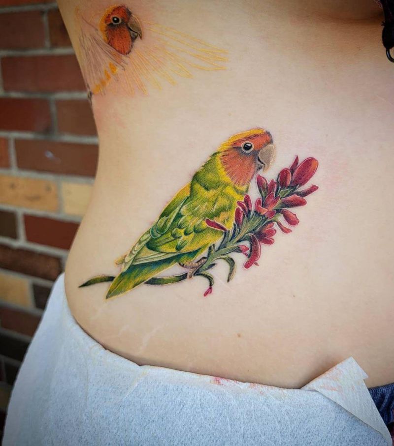 30 Pretty Lovebird Tattoos You Must Love