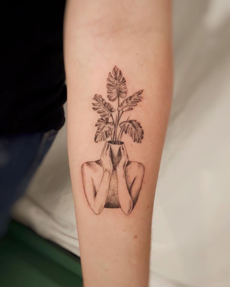 30 Unique Monstera Tattoos You Must Love