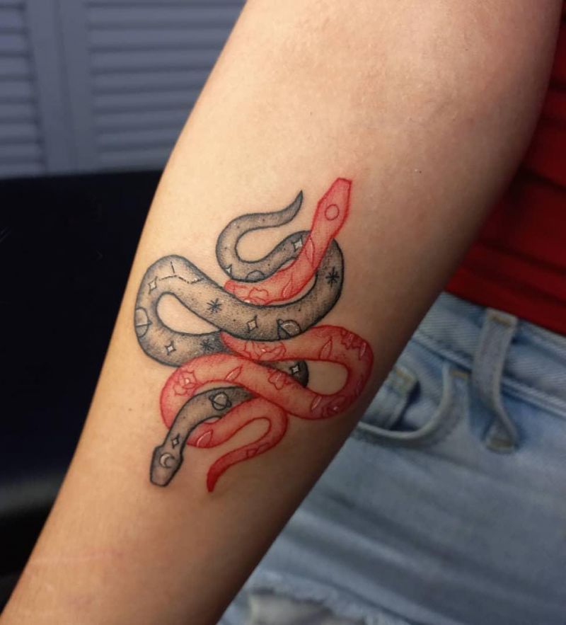 30 Cool Two Snakes Tattoos You Will Love