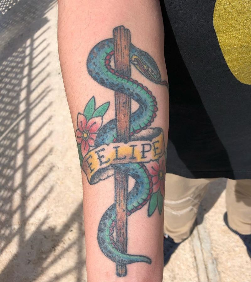 30 Unique Asclepius Tattoos You Must See