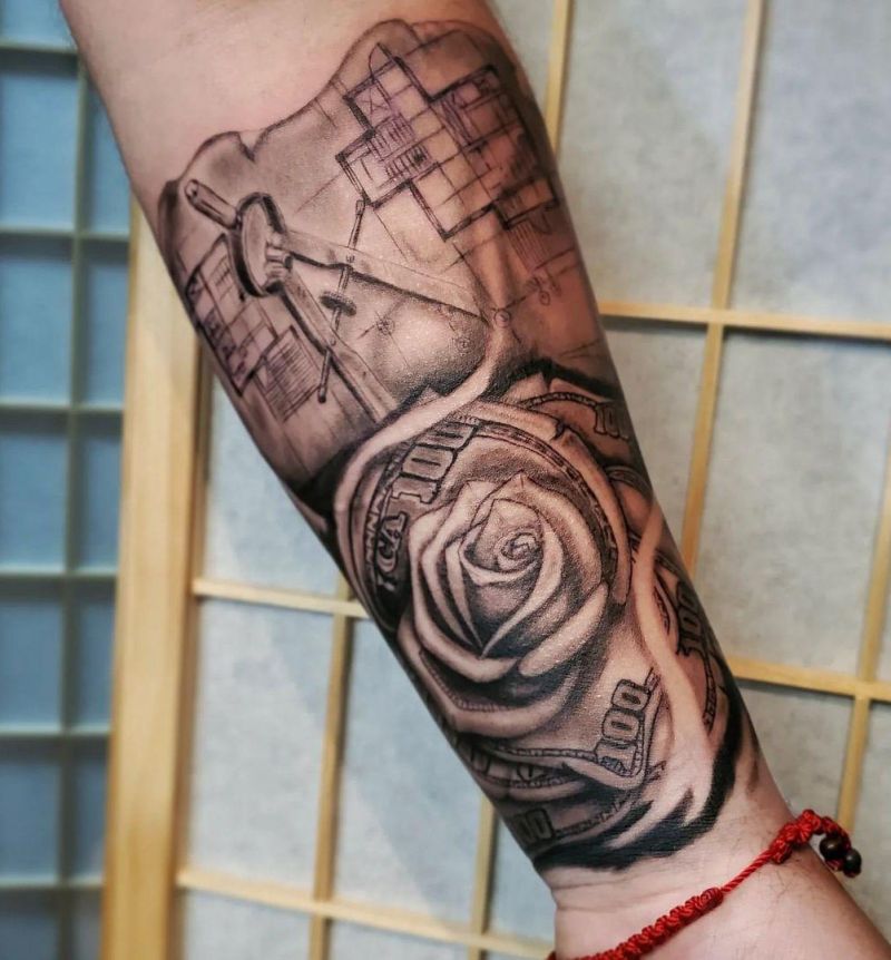 30 Unique Money Rose Tattoos You Must Try