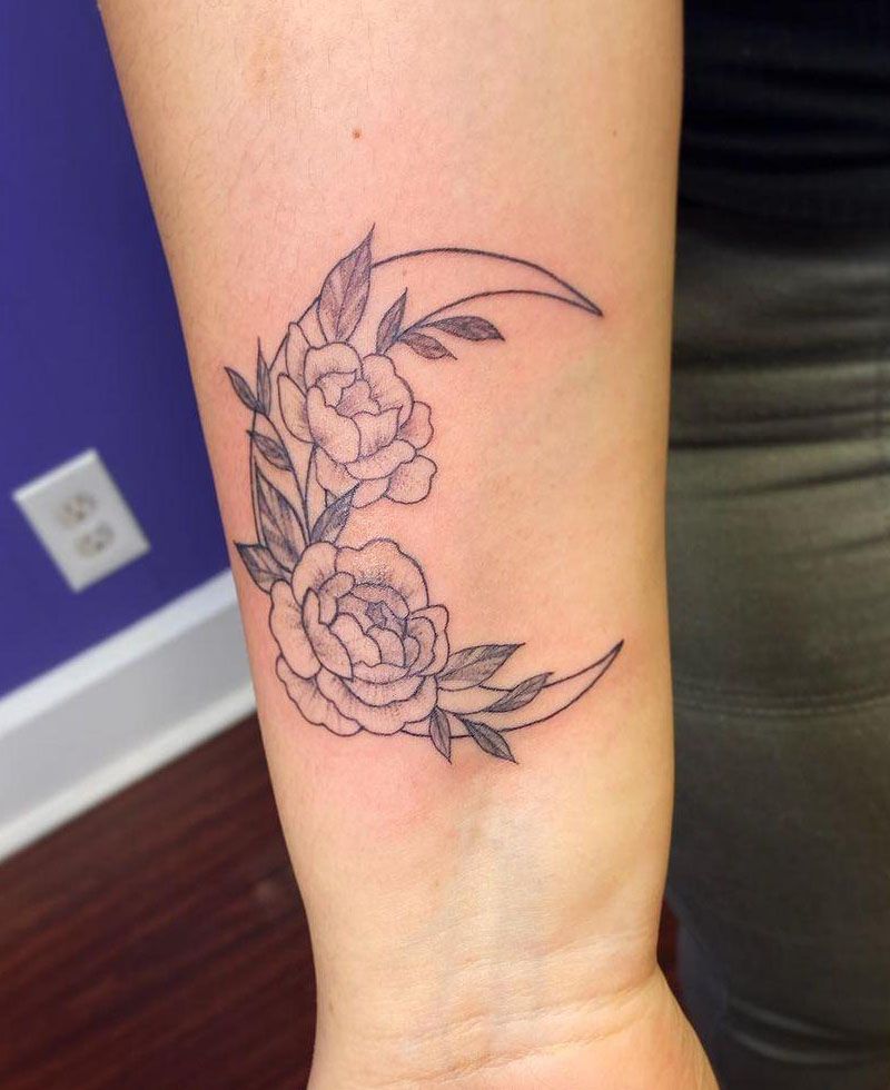 30 Pretty Moon Flower Tattoos You Will Love