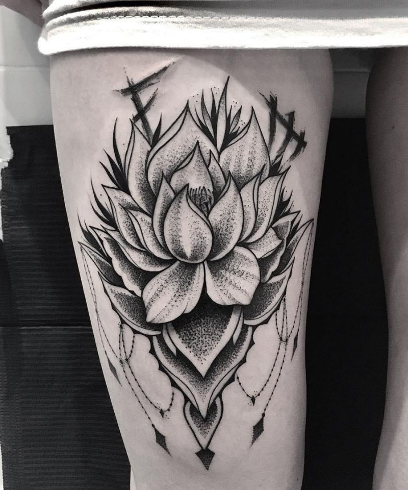 30 Unique Black Lotus Tattoos You Must Love