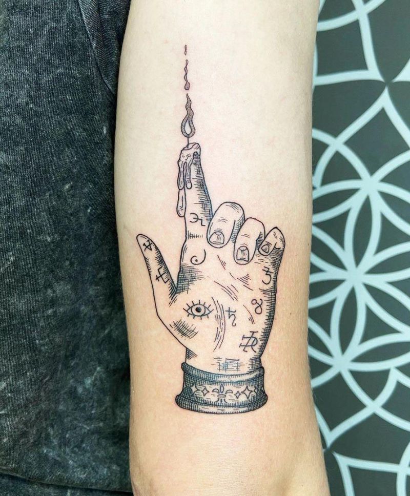 30 Unique Hand of Glory Tattoos to Inspire You