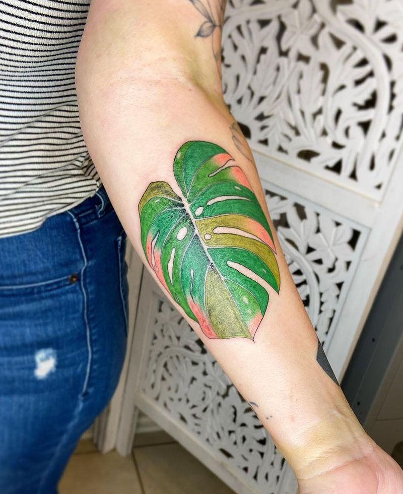 30 Unique Monstera Tattoos You Must Love