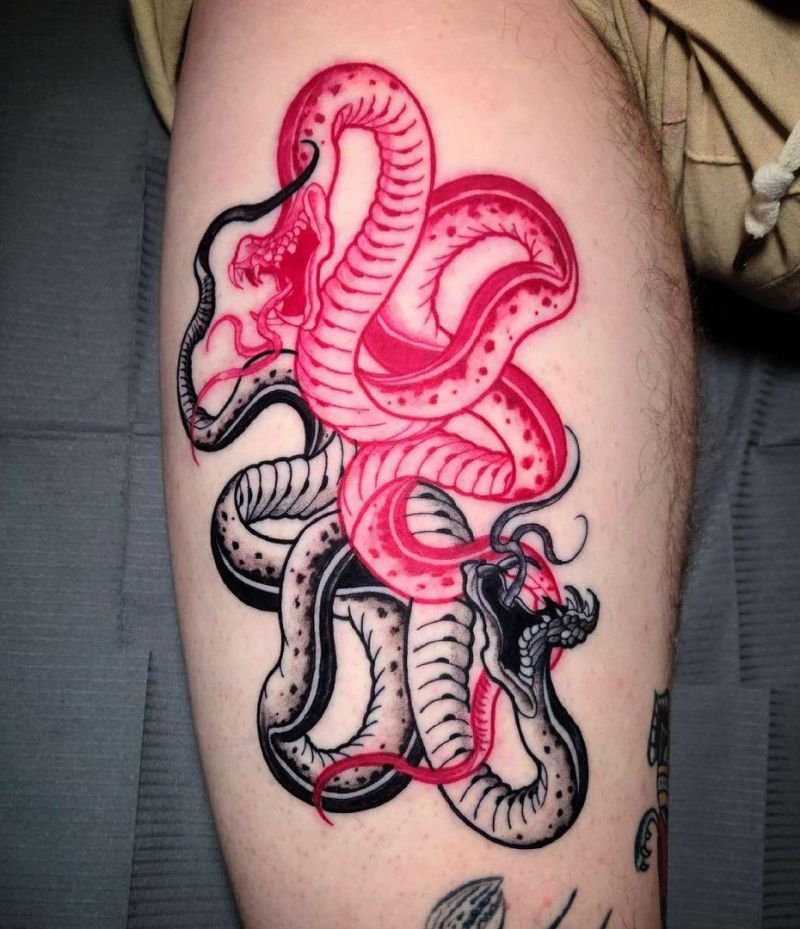 30 Cool Two Snakes Tattoos You Will Love