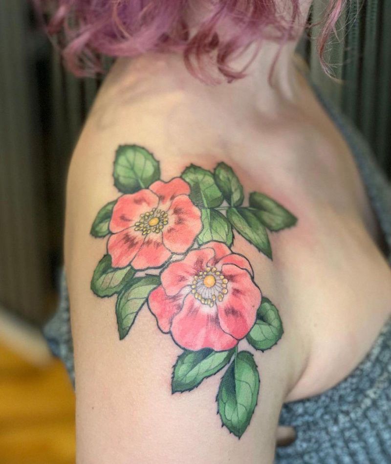 30 Unique Wild Rose Tattoos to Inspire You