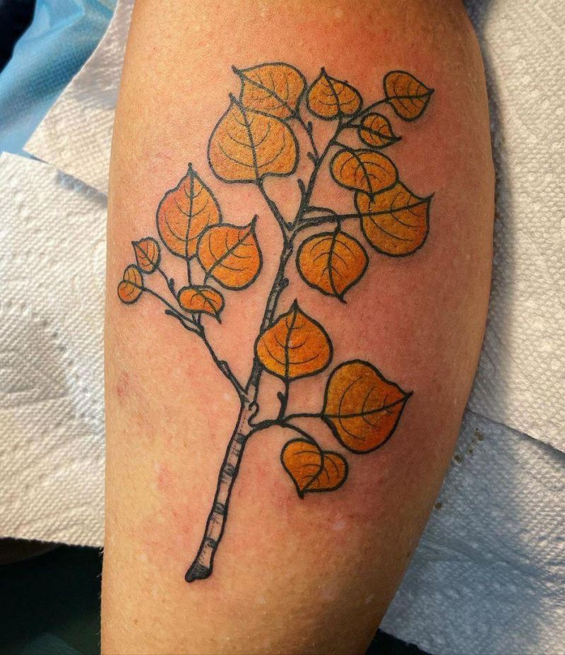 30 Perfect Aspen Leaf Tattoos Make You Attractive