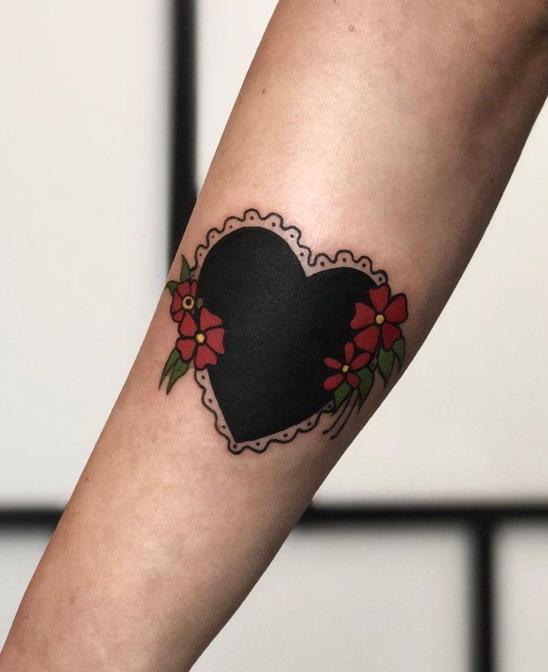 30 Unique Black Heart Tattoos You Can Copy