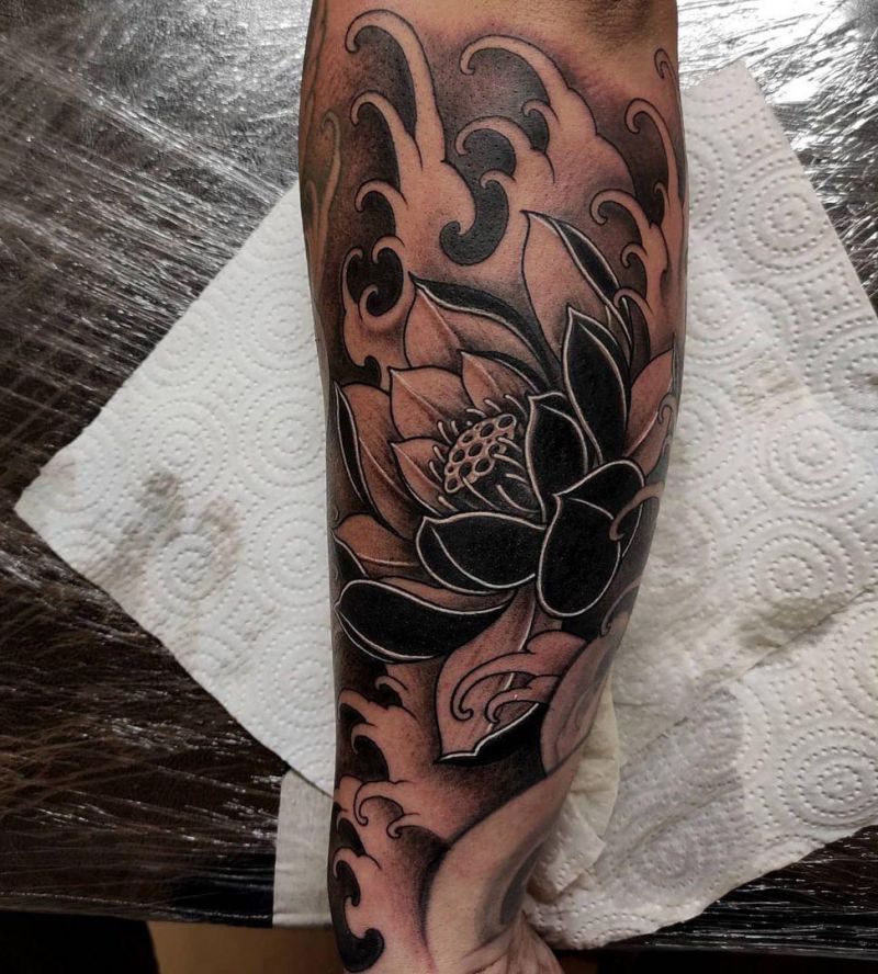 30 Unique Black Lotus Tattoos You Must Love