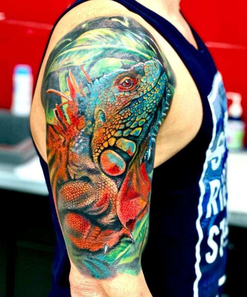 30 Pretty Iguana Tattoos You Will Love