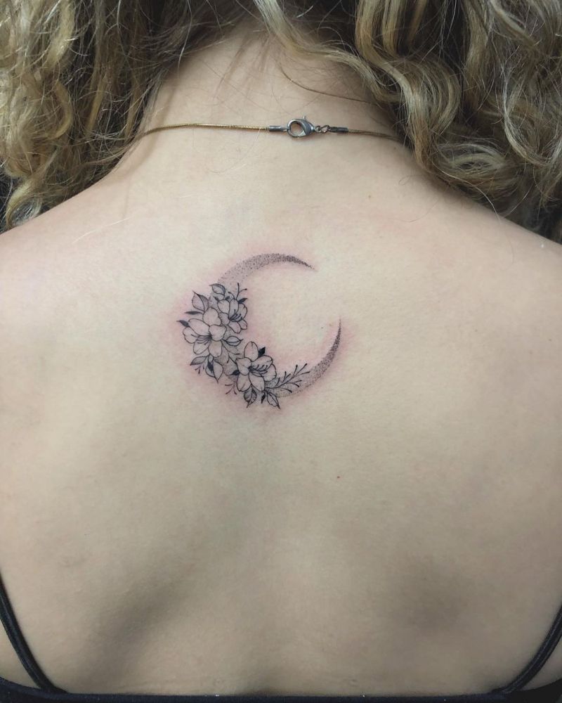 30 Pretty Moon Flower Tattoos You Will Love